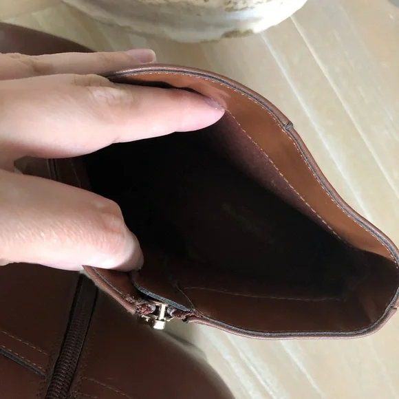 Liz Claiborne|NWOT Faux brown leather booties with chunky block heel•••Size 10W - Picture 10 of 12